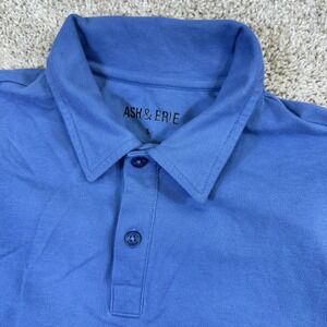 Ash & Erie Mens Small Blue Pima Cotton Stretch Pique Short Sleeve Polo Shirt